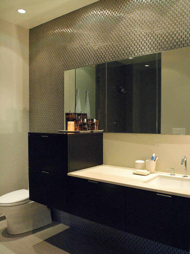 modern metal tiles for the bathroom