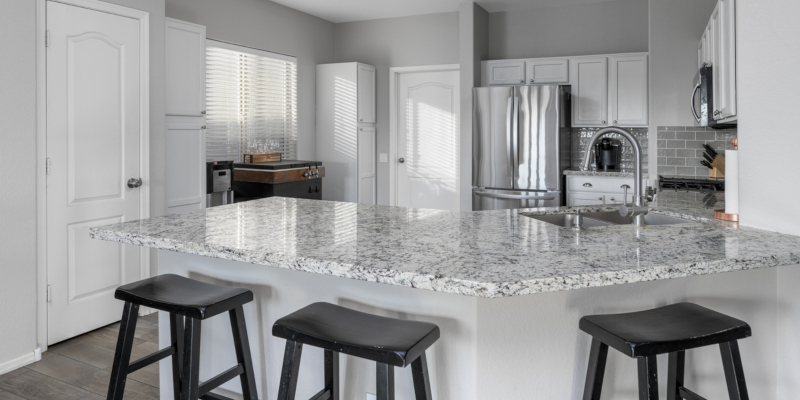 Many choose granite kitchen countertops when doing a kitchen makeover